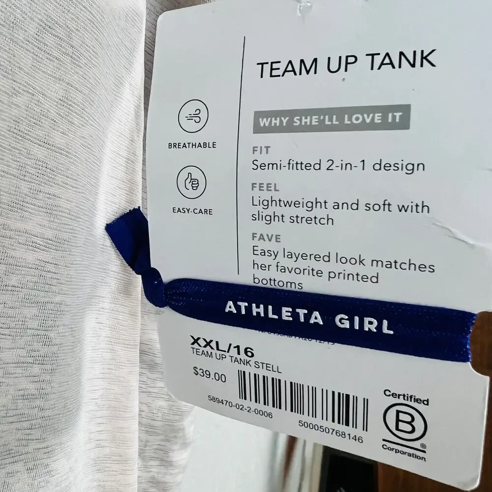 NEW! Athleta Girl Team Up Tank Athletic Top - XXL / 16